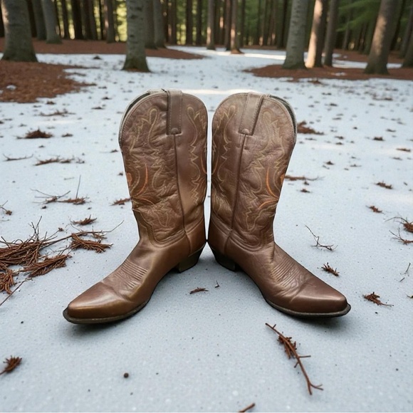 Dingo Cowgirl Boots Women's Brown Leather Sz 6.5 Traditional Festival Western